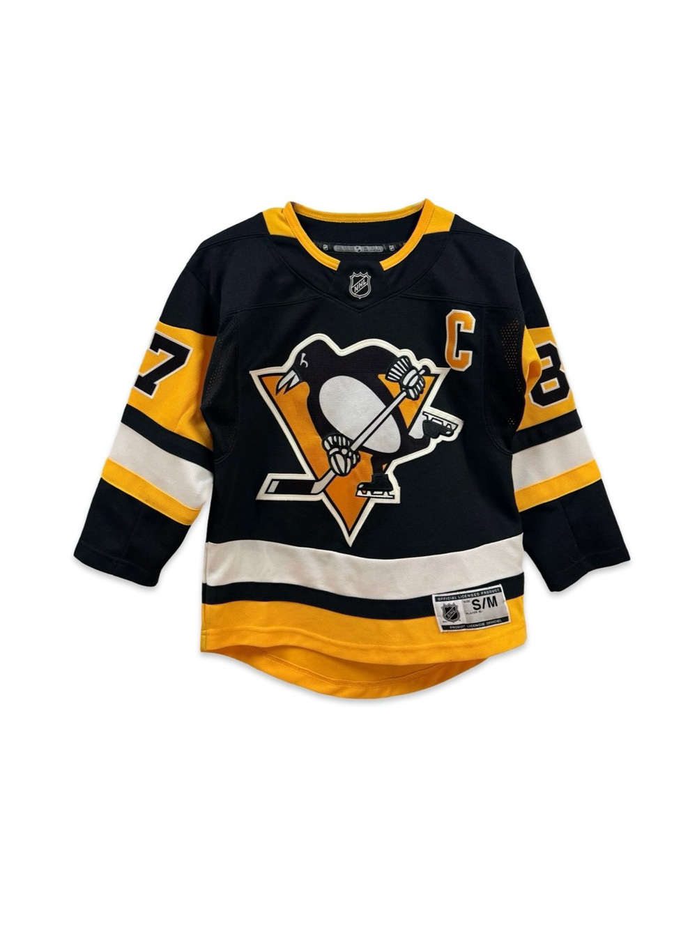 NHL Pittsburgh Penguins Youth Black & Gold Hockey Jersey Sidney Crosby 87
